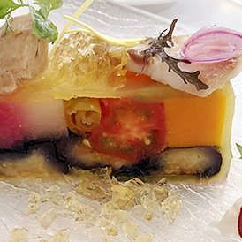 野菜のモザイク作りとシャルキュトリー